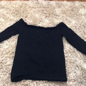 F21 off the shoulder black top